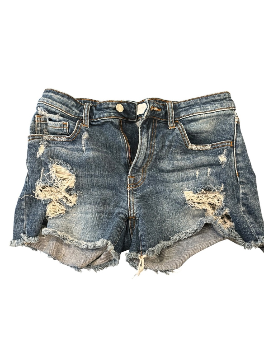 Women's Distressed Blue Denim Cutoff Jean Shorts